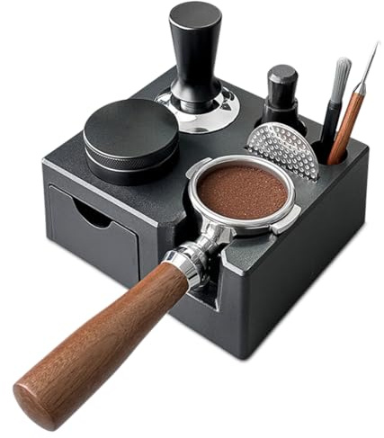 Piashow Tamper Station per Barista (51 – 58 mm), stazione di tamping in ABS, per macchina da caffè espresso Barista, accessori per macchine da caffè espresso (senza accessori)