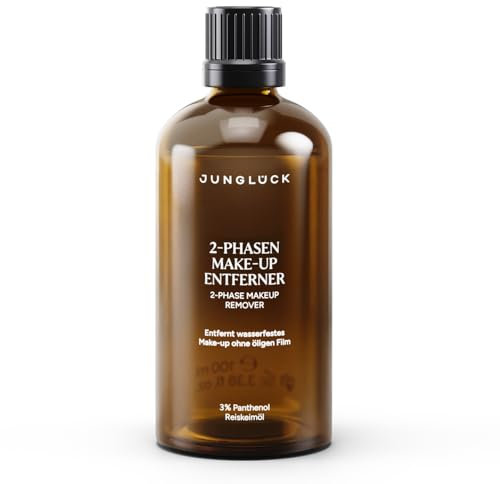 JUNGLÜCK 2-Phasen Make-up Entferner - Vegan | Flüssiger Makeup Remover befreit Augen & Lippen sanft von wasserfestem Make-up | Beruhigende Reinigung für die empfindliche Augen- und Lippenpartie