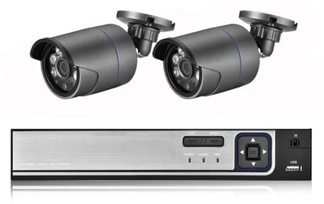 NGBFF Kit Videosorveglianza, Kit di Sicurezza for di telecamere IP CCTV for videosorveglianza Esterna HD da 5 MP Poe NVR(1T,2MP Camera)