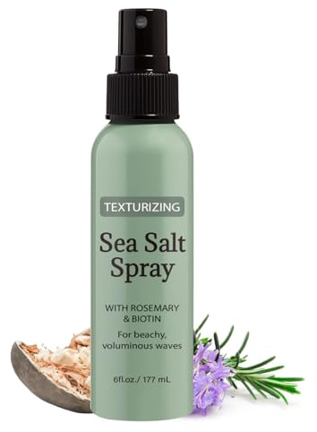 Rosemary Sea Salt Spray for Hair,Texture Spray & Hair Protection Spray,Volumising Salt WaterSpray for Natural Curls and Beach Waves,Light & Non-Greasy,Ideal for All Hair Types & Lengths, 177ml