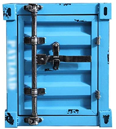 CLSDRZC Feuerfeste, wasserdichte Aufbewahrungsbox für Schränke, Retro-Eisenschrank, Schließfach, Vitrine – lor – 40 x 35 x 45 cm, für den Bargeldgebrauch im Home Office (blau)