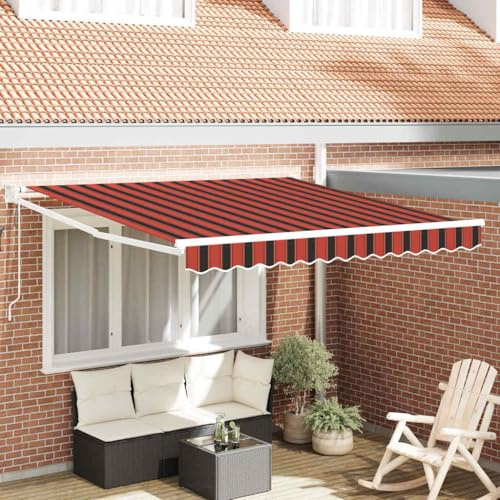 Generico Tenda da Sole Rigato Arancione e Marrone 3,5 x 2,5 m,Arancione,20.34kg,3330234
