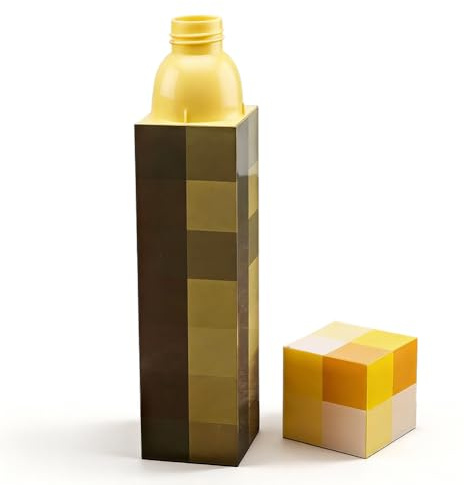 Craft Termosflaska för barn, 650 ml, Miner Game, vattenkopp av plast fackla flaska, barn, uppladdningsbar vattenflaska BPA-fri, lätt och läckagesäker mugg för skola, sport, utomhus, camping