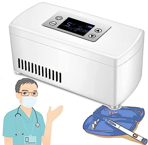 Mini frigorifero medico portatile per insulina – controllo intelligente della temperatura, durata della batteria 10H per viaggi, auto, barca, ufficio, casa