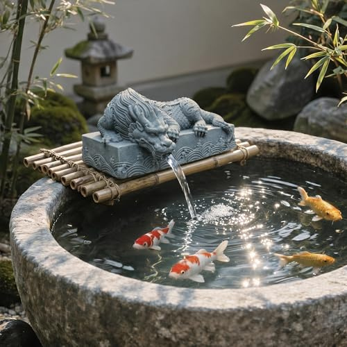 Cracheurs d'eau pour Petits bassins extérieurs, Statue-Fontaine de Jardin avec Pompe à Eau, Décoration paysagère sur Le thème des Animaux pour bassins à carpes Koï et Jardins