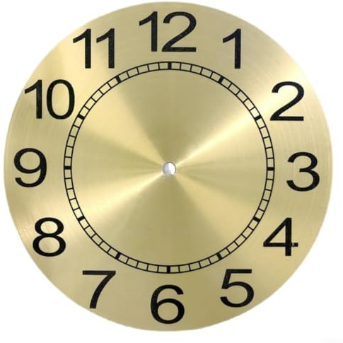 Modern stil 23 cm klocka ansikte med arabiska siffror för personlig klockbyggnad och renoveringsbehov (guld)