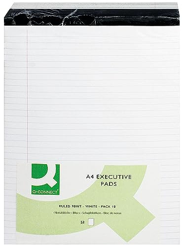 Q-Connect Ruled Stitch Bound Executive Pad 52 Leaves 104 Pages A4 White (Pack of 10) KF01386