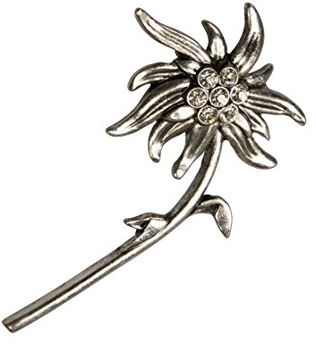Alpenflüstern Trachten-Brosche Strass-Edelweiß klar API060