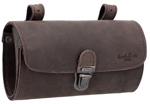 Gusti Borsa da Sella Wolfgang L. - Borsa da Manubrio per Bici in Pelle Vintage Marrone