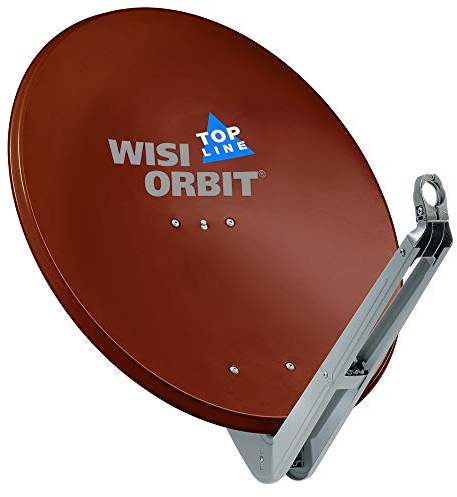 WISI Orbit Topline Satelliten Offset-Antenne OA85I in Rotbraun – 85cm Reflektor aus Aluminium mit 40mm LNB-Halterung, Feedarm und Mastschellen – Komplette Sat Antenne mit Montagezubehör