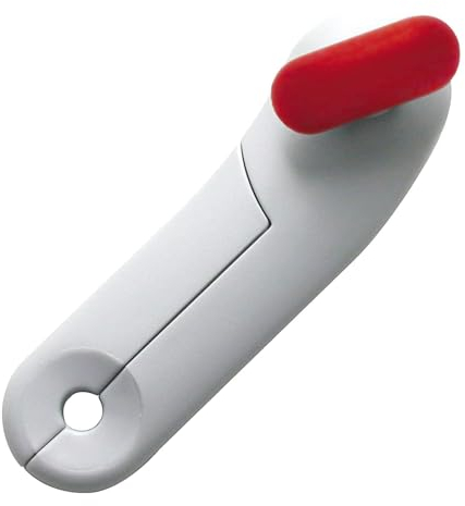 Pedrini Gadget Apriscatole con Tagliabordo, Acciaio Cromato, Bianco