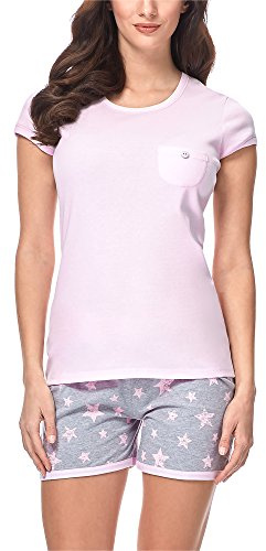 Italian Fashion Pigiami da Donna Manica Corta | Pigiama Donna Estivo e Primaverile | Pigiama Corto Morbido e Confortevole | Due Pezzi con Maglietta e Pantaloncini Corti S-XXL