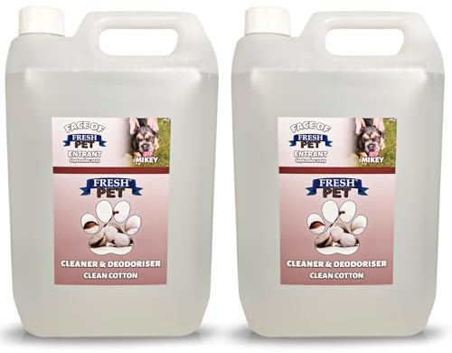 Fresh Pet Disinfectant Deodoriser Artificial Grass Cleaner for Dogs 2x5L | Clean Cotton Pet-safe formula, 2x5L Pre-Filled for Kennels, Catteries, Artificial Grass, Floors, Crates, Bedding Litter Trays