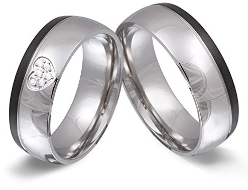 Juwelier Schönschmied Hochzeitsringe Partnerringe Eheringe - inkl. WUNSCHGRAVUR - Edelstahl Zirkonia 181HD - mit AMAZON KONFIGURATOR direkt online gestalten !