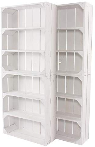9x Vintage-Möbel 24 neues shabby chic Gewürzregal 50cm x 40cm x 16cm Küchenregal Ablage Regal Holzregal Obstkisten Weinkisten Wandregal weiß/weiss klassisch Vintage-Möbel natur
