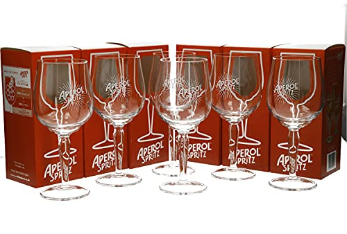 APEROL Spritz Lot de 6 verres à cocktail en verre à pied 51 cl
