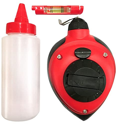 Amtech G3760 30m (100ft) Line marker, chalk and mini spirit level set