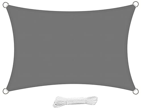swift Vela Ombreggiante Impermeabile Rettangolare 3x4 m Protezione Anti Raggi UV Tenda a Vela 4x3 m, Telo Tenda da Sole a Vela per Esterno, Giardino & Gazebo, Grigio