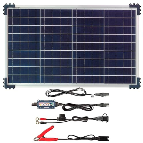 OptiMate Chargeur Solaire Solar Duo 40W 12V – Chargeur Solaire Intelligent 6 étapes avec régulateur 3.3A pour Auto. Moto. Bateau – AGM. Gel. STD et LiFePO4