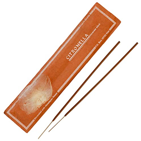 Bodhi® Premium Citronella Räucherstäbchen, 15 Stück – frisch und zitrisch, für Sommerabende und draußen, wehrt Mücken natürlich ab, aus Nepal, 100% natürlich