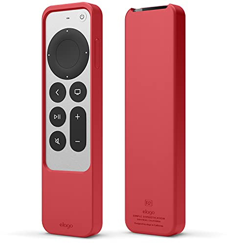 elago R2 Slim Case for Apple TV 4K Siri Remote 3rd & 2nd Gen | Slim, Light, Scratch-Free, Full Access to All Functions (Red)