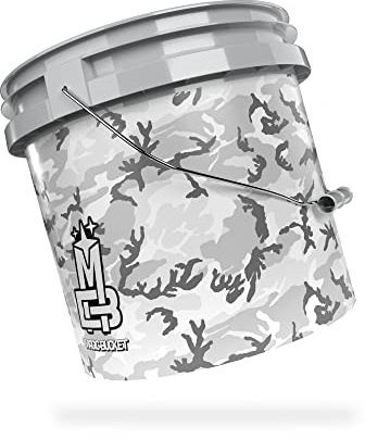 MAGIC BUCKET Wash Bucket for Car Hand Wash Camouflage Grey 3.5 US Gallons Approx. 13 Litres Compatible with Grit Guard, Detail Guardz Dirt Lock, Chemical Guys Dirt Trap, Gamma Lids