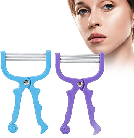 Depilazione Facciale 2 Pezzi, Depilatori Manuali per il Viso Efficace Epilatore per il Viso Dispositivo di Bellezza Strumento di Bellezza per Labbra Portatili Depilazione Epilatori da Donna