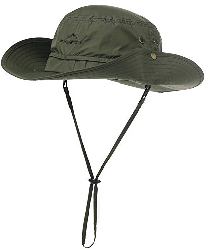 Comhats UPF 50 Sonnenhüte mit breiter Krempe, Sommer-Mesh, UV-Schutz, Safari-Hut, zum Angeln, Wandern, Boonie-Hüte mit Kinnriemen, wasserdicht