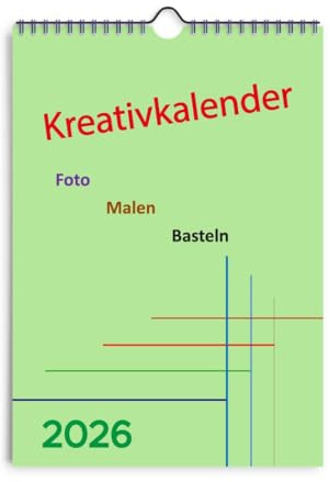 Bastelkalender 2026 DIN A4 Hochformat zum Basteln und Selbstgestalten DIY (Mittelgrün)