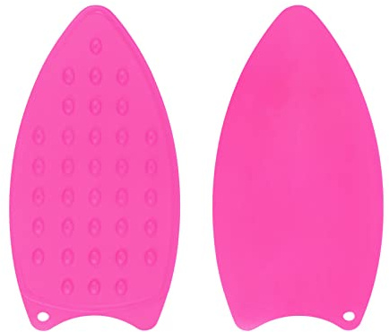 sourcing map 2pcs Silicone Iron Rest Pad, Multipurpose Iron Hot Resistant Mat Iron Rest Plate for Ironing Board Hot Heat Resistant Steam Compact Mat, Fuchsia