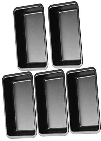 Moule à Gâteau Rectangulaire 5Pcs en Acier au Carbone, Noir Non-Sticky