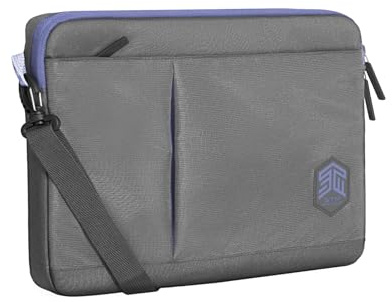 STM Blazer Laptop-Hülle, schlank und schützend, passend für Laptops bis zu 16 Zoll (40,6 cm), mit externer Reißverschlusstasche, ideal für Studenten und Geschäftsleute und Damen, Grau