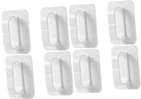 DOITOOL 8pcs Adhesive Hooks Punch Wall Mounted Key Holder Strong Sticky Hooks for Bathroom Kitchen HIPS Space-Saving Design Easy Installation No Damage to Walls