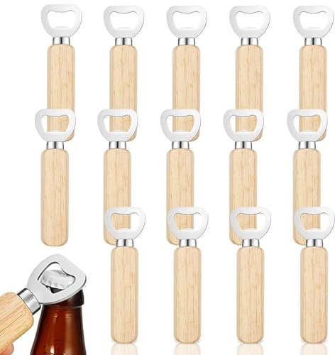 Flaschenöffner Holz, Bieröffner, bierflaschenöffner, Geschenk für Männer und Bierliebhaber,16 Stück