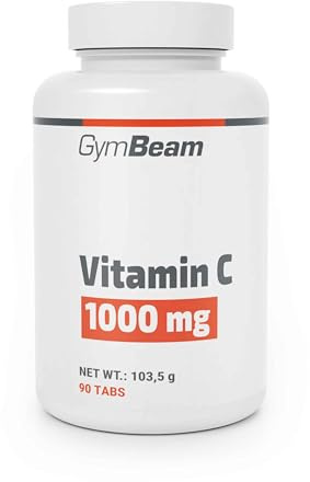 GymBeam Vitamina C 1000mg, Acido Ascorbico per il Corretto Funzionamento del Sistema Nervoso e Immunitario, Benefici per il Benessere Mentale, Riduce della Stanchezza e dell'Affaticamento (90 cpr)