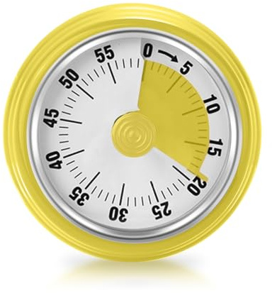 Visueller Timer, 60-Minuten Countdown Kochuh Timer, Küchentimer Magnetisch, Mechanisches Uhrwerk Keine Batterien Erforderlich, Kurzzeitwecker Küche für Studie/Arbeit/Kochen,73 x 36 mm (Gelb)