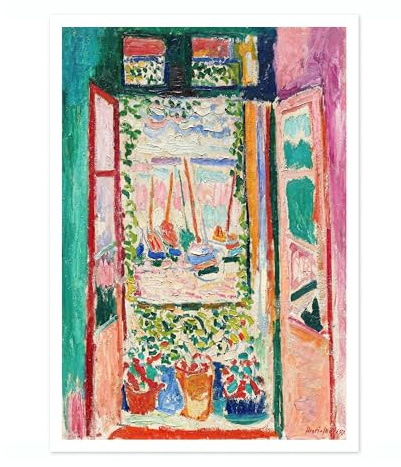 The Open Window Henri Matisse Poster. Classic Art Painting Print, Art Exhibition Neutral Wall Art, Modern Minimalist Home Decor Picture, Archival Matte, A2 (Print Only) - 59.4x42cm