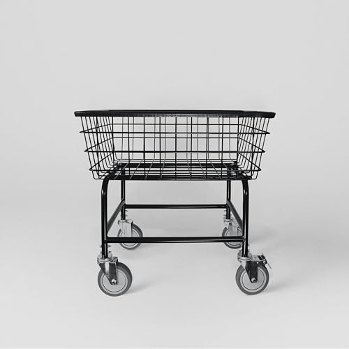 LVP Work Horse Commercial Laundry Cart with Removable Handle (Black, Regular)