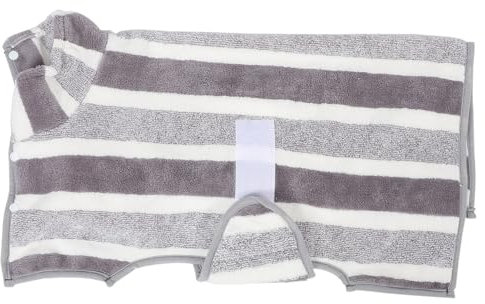 CORHAD Super Absorbierendes Hundebademantel Für Große Haustiere Schnell Trocknend Mit Handtasche Nach Dem Baden Für Hunde Und Katzen Weiße Streifen