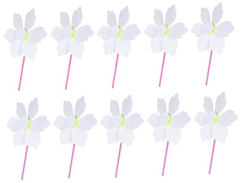 JOINPAYA Lot de 10 Moulinets à Vent Vierge à Peindre pour Garçon et Filles Jouets Éducatifs DIY Bricolage Décoratif Artisanat de Peinture en Papier Activités Manuelles Amusantes