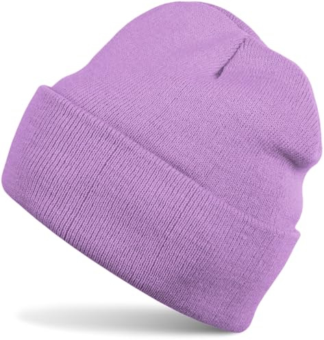 styleBREAKER Kinder Strickmütze Beanie Krempe 2-5 Jahre | Feinstrick. doppelt gestrickter Bund. Kopfumfang 47-54cm. Bundweite 19cm. Höhe 18cm. elastisches Material. winterfest.