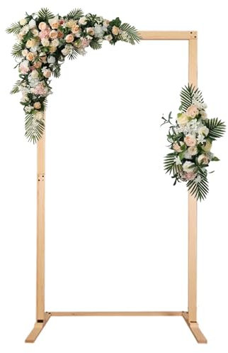 Arcoo Matrimonio Legno, Arcoo Palloncini Struttura da Terra Backdrop Arcoo per Compleanni Lauree Feste Facile da Trasportare e Riutilizzabile