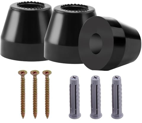 3 PCS Fermaporta in Gomma Da Avvitare, ø 40 Mm X 50 Mm, Protezione Efficace per Porte E Muri, Facile Installazione, Design Elegante E Resistente