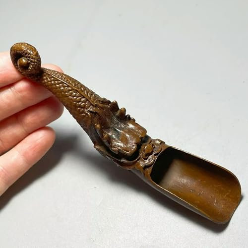 Antique Bronze Ware Fish Dragon Tea Shovel Tea Spoon Tea Side Folk Ornaments