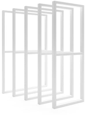 HEVVA Support double lavabo - 75 cm de haut - Neckar - 25/30/40/45/50 cm - Pieds de meuble de lavabo - 1 pied de lavabo - Blanc, 25 cm