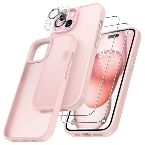 FLLAO 4 in 1 für iPhone 15 Hülle, Rosa