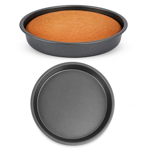 Navoys 2 Pack Round 8 Cake Tins | Round Durable Carbon Steel Coated, Non-Stick, Victoria Sandwich Pan, Baking, Roasting, Dessert Pan, Dishwasher Safe, Easy to Clean, Diameter 23cm