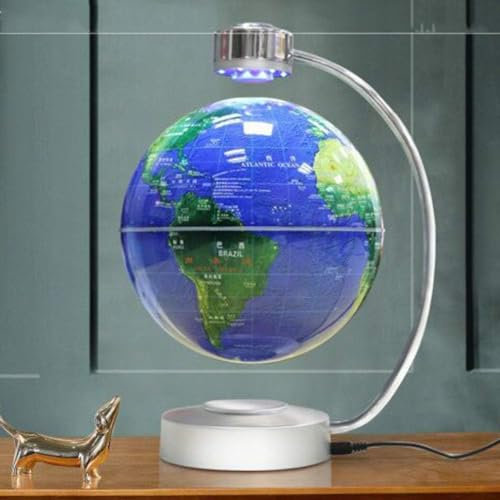 Magnetic Levitation Globe - Floating Sphere Map with Lights for Home Decor, Geography Teaching, Living Room Ornaments - 8 Inches