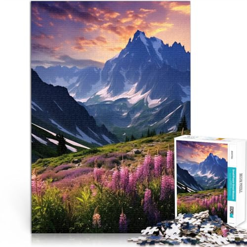 Quizspiel Spring Mountains - Spring Serenity Slope Teenager-Puzzles 1000 Teile 26x38cm einzigartiges Herausforderungsspiel Geeignet ab 14 Jahren