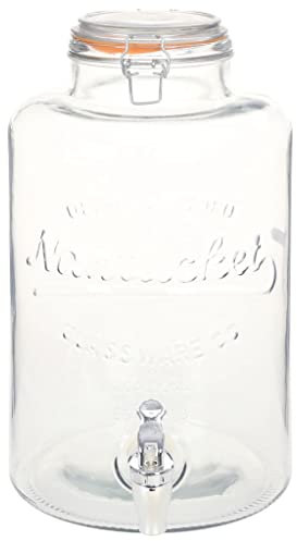 Eleganz Distributore d'acqua XXL con rubinetto – Contenitore in vetro da 8 l per cucina, ufficio ed esterni, trasparente e durevole, perfetto per famiglie e grandi eventi